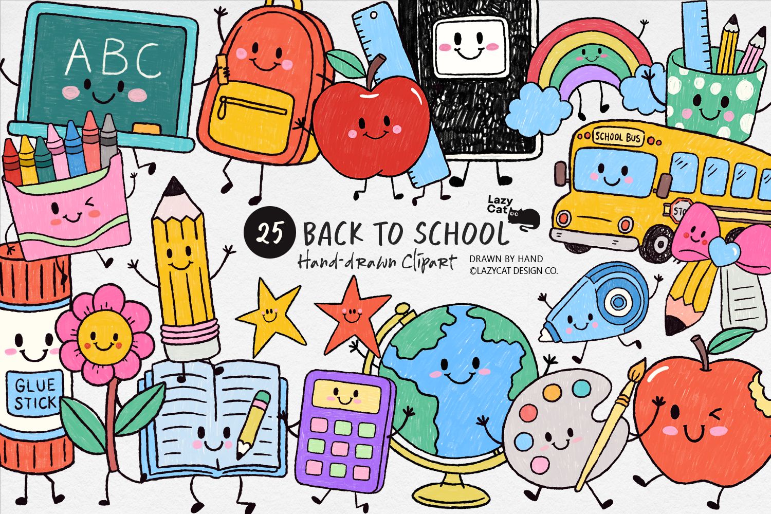 Back to School Hand-Drawn Clipart Bundle