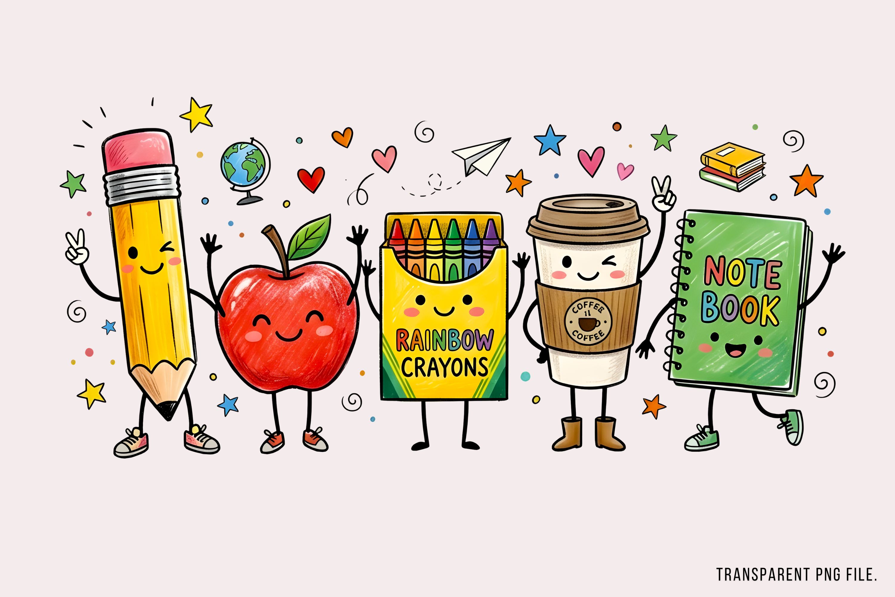 Back to School Png, School Supplies PNG